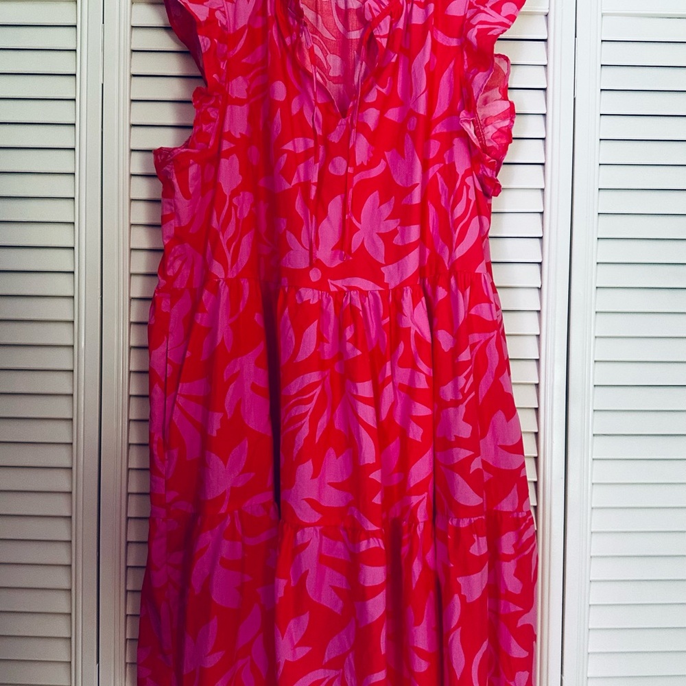 Time and Tru Pink and Orange Floral Dress